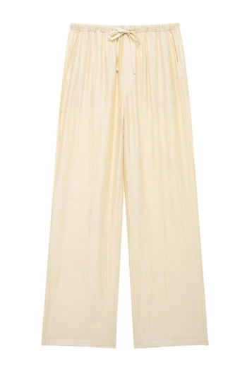 casual non-stretch drawstring high-waist loose pants
