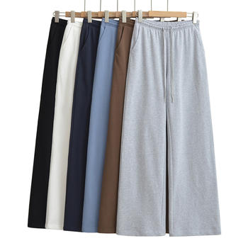 casual non-stretch 6 colors high-waist drawstring pants(size run small)