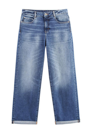 casual non-stretch high-waist denim loose jeans