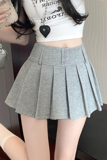 casual non-stretch 3 colors high-waist with lining mini skirt(size run small)