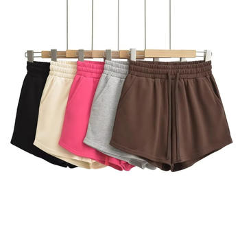 casual slight stretch 5 colors high-waist short(size run small)