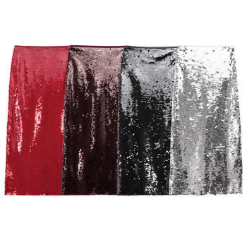 casual non-stretch 4 colors sequin decor high-waist slit midi skirt