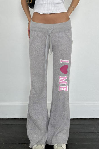 casual non-stretch letter printing low-waist drawstring pants