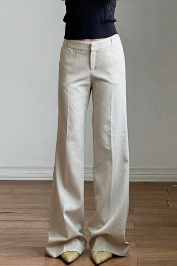 casual non-stretch solid color low-waist loose pants