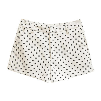 casual non-stretch dot batch printing high-waist shorts