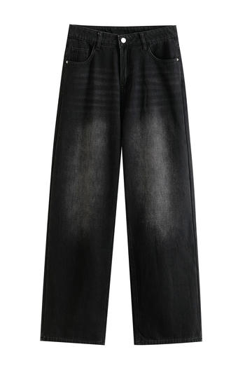 casual non-stretch denim high-waist warm jeans(size run small)