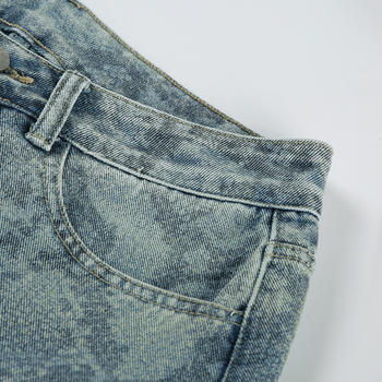 Casual non-stretch denim high-waist snake pattern jeans