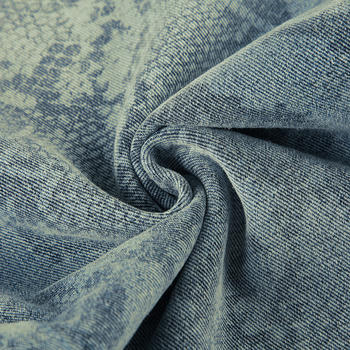 Casual non-stretch denim high-waist snake pattern jeans