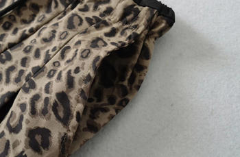 Casual non-stretch high-waist leopard printing pants(size run small)