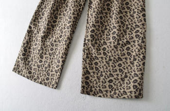 Casual non-stretch high-waist leopard printing pants(size run small)