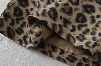 Casual non-stretch high-waist leopard printing pants(size run small)