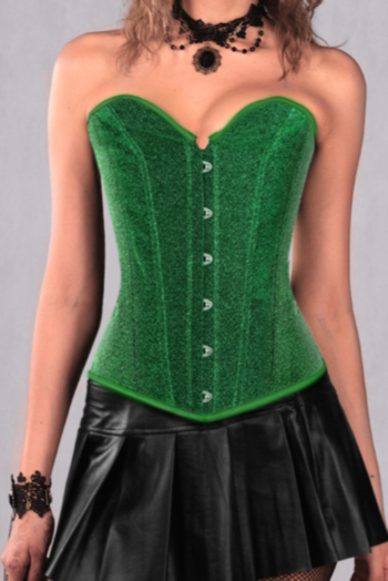 Plus size solid color back lace-up single breasted corset