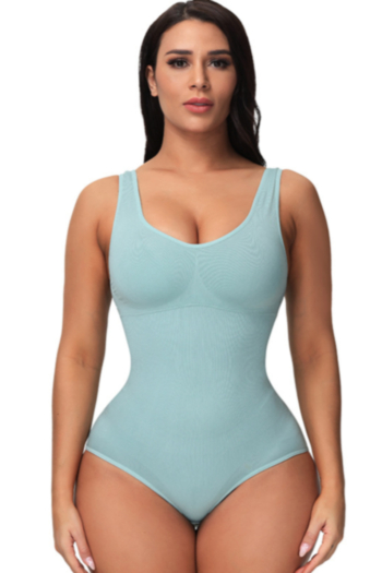 Seamless solid color 5 colors unpadded stretch tight one-piece shapewear