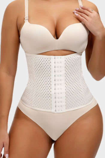 Plus size solid color breathable single breasted fishbone corset