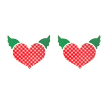 1 pair disposable heart shape contrast color nipple pad(size:width9cm*high7.6cm)
