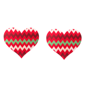 1 pair disposable heart shape irregular stripe batch printing nipple pad(size:width7.7cm*high6.7cm)