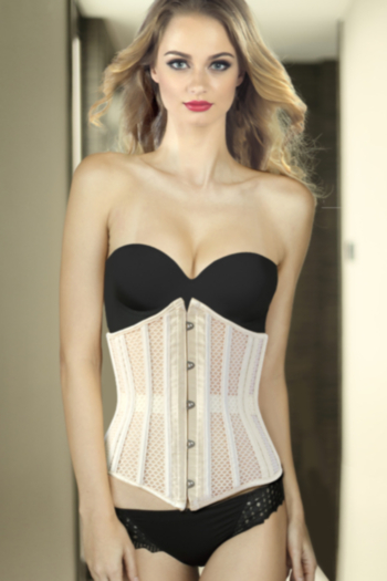 XS-XL Stitching boned mesh breasted bandage body shaping corset