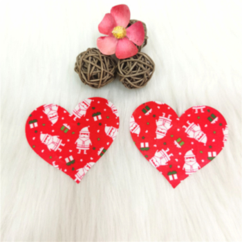 50 pairs christmas satin heart shape santa claus and gift box batch printing disposable invisible cloth batch printing nipple pad(size:width:7.7cm*high:6.7cm)