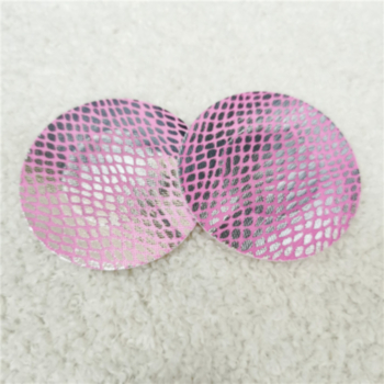 50 pairs Foundation silver sexy snakeskin pattern round shape disposable invisible cloth nipple pad(size:width:6cm*high:6cm)
