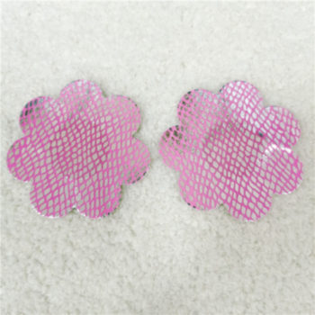 50 pairs Foundation silver sexy snakeskin pattern flower shape disposable invisible cloth nipple pad(size:width:7.5cm*high:7.5cm)