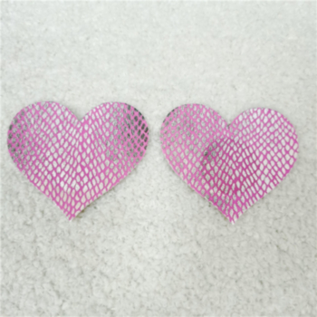 50 pairs Foundation silver sexy snakeskin pattern heart shape disposable invisible cloth nipple pad(size:width:7.7cm*high:6.7cm)