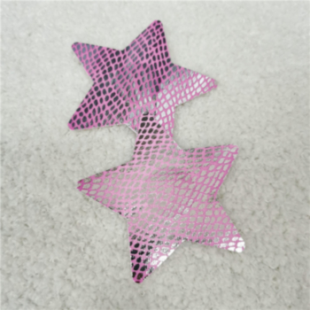 50 pairs Foundation silver sexy snakeskin pattern star shape disposable invisible cloth nipple pad(size:width:8.2cm)
