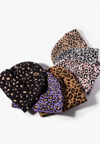 1pc thicken keep warm seven color leopard jacquard knitted beanie 54-60cm