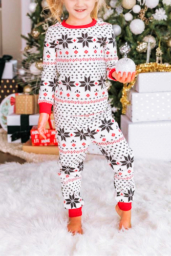 kid's christmas style geometric pattern printing plus size family parent-child outfit stylish home two-piece set