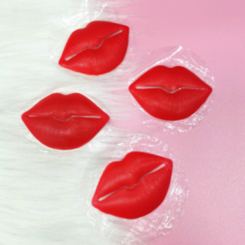 50 pairs Self-adhesive red lip-shaped repeated use silicone nipple pad(size:width:7cm*high:5cm)