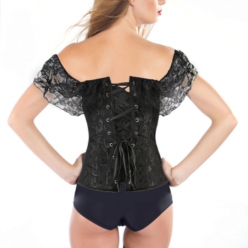Sexy lingerie retro shaping waist lace single breasted bandage plus-size corsets