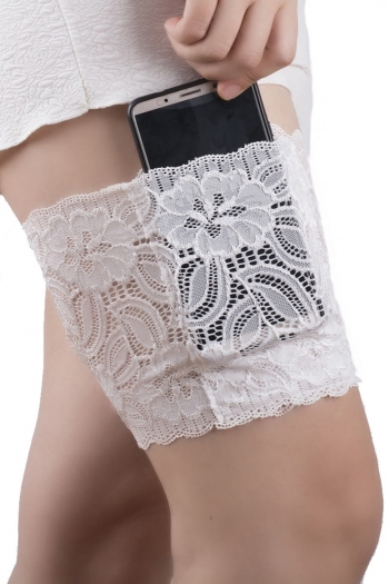 1 pc lace with two rows of none-slip silicone thigh pocket sock cover 