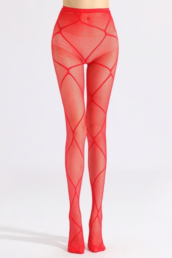 Sexy lingerie solid color mesh lozenge ultra-thin stretch tights