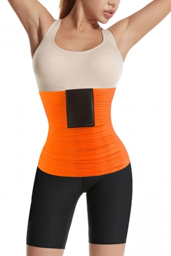 sports fitness orange solid color wrap waist trainer abdomen belt velcro body shaping waist trainer(length:4m,width:10cm)
