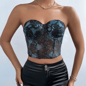 Sexy lingerie new lace see-through slim tube top bustier(with underwire)