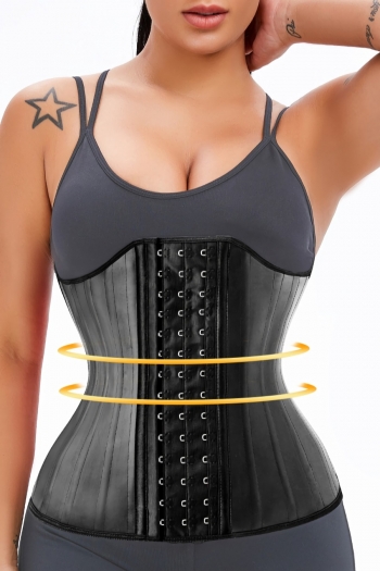 xs-3xl solid color waist trainer steel bone support three-breasted buttons plus-size waist trainer