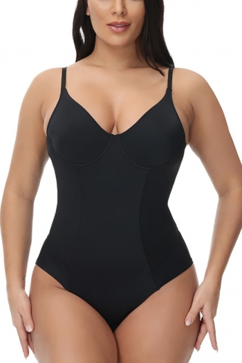 new solid color sling tight simple plus-size shapewear (with underwire)