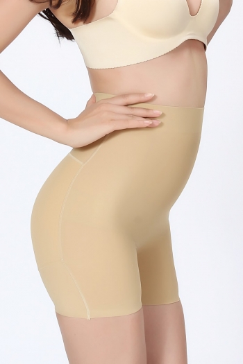 new solid color high waist abdomen sponge pad plus-size shapewear