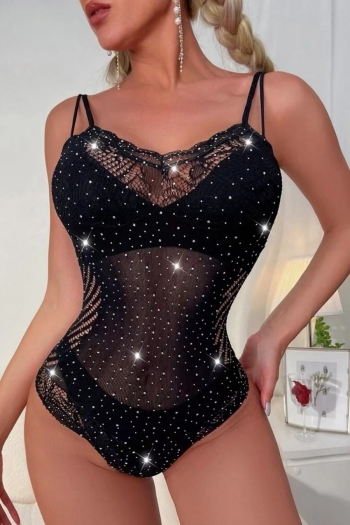 Sexy lingerie new mesh rhinestone sling high-elastic sexy teddy collection(no underwear)