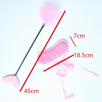 Two pc new pu heart shape feather shoot & blindfolds sexy lingerie accessories