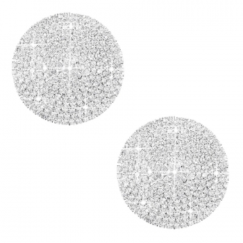 one pair new solid color simple round shape rhinestone nipple stickers