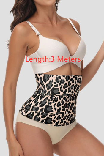 leopard sports fitness wrap waist trainer abdomen belt velcro body shaping waist trainer (length:3m,width:9.5cm)