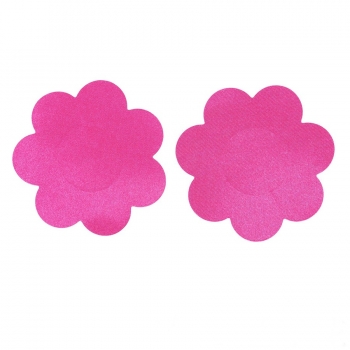 new 10 colors solid color flower shaped disposable sexy satin nipple stickers (diameter=7.5cm, 50 pairs of set)
