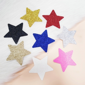 50 pairs new 7 colors disposable independent pack glitter pentagram breathable sexy nipple pad(size:8.2cm)
