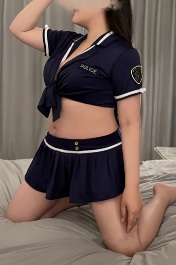 sexy lingerie new plus-size cosplay policewoman bandage stretch two-piece set costume(no fishnet socks)