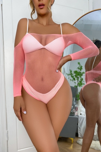 sexy lingerie new mesh see-through long-sleeve stretch tight sexy teddy collection (no underwear)