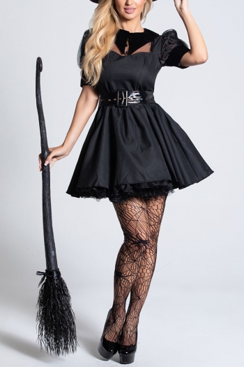 halloween high quality cosplay witch vampire costume (with hat & belt & glove*2 & stockings, no broom)