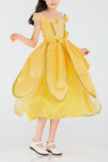 s-2xl plus size halloween princess dress for kid cosplay masquerade costume (with hair accessories)