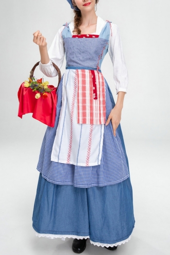 halloween high quality maid vest apron decor shirt skirt sets cosplay masquerade costume (with one headband)