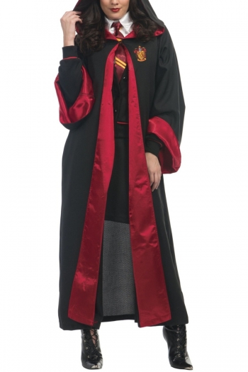 halloween plus size 3 colors magic cosplay hooded stylish robe costume with necktie (only robe & necktie)