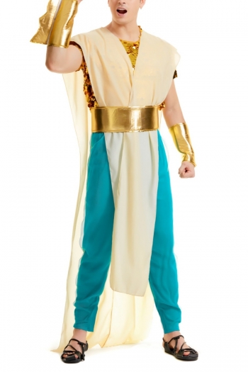 halloween new the sea king cosplay for man pants sets without scept costume (with crown & cape & belt & wristbander)